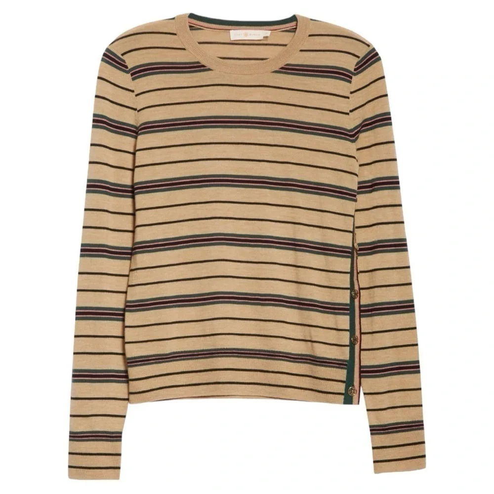 Tory Burch Madeline StripeMerino Wool Sweater
